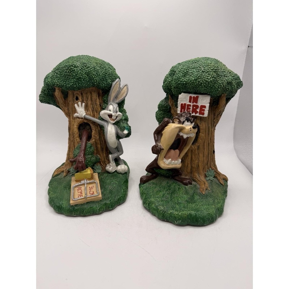 Warner Bros Bookends - Taz & Bugs Bunny - Acme - 1994 - Trees - Looney Tunes